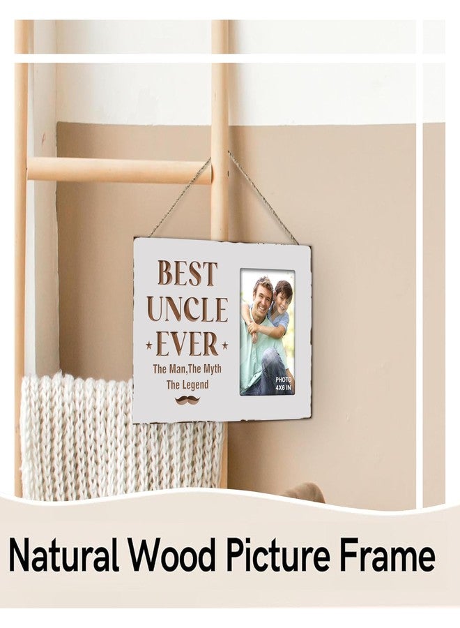 EXQUIDECA Best Uncle Ever Gifts from Niece Nephew - Engraved Uncles Picture Frames 4x6 Inches - Carving Father's Day Birthday Christmas Photo Gift for Men - Image 3